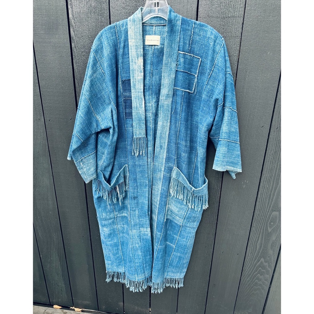 Mira Blackman Indigo Mud Cloth Coat